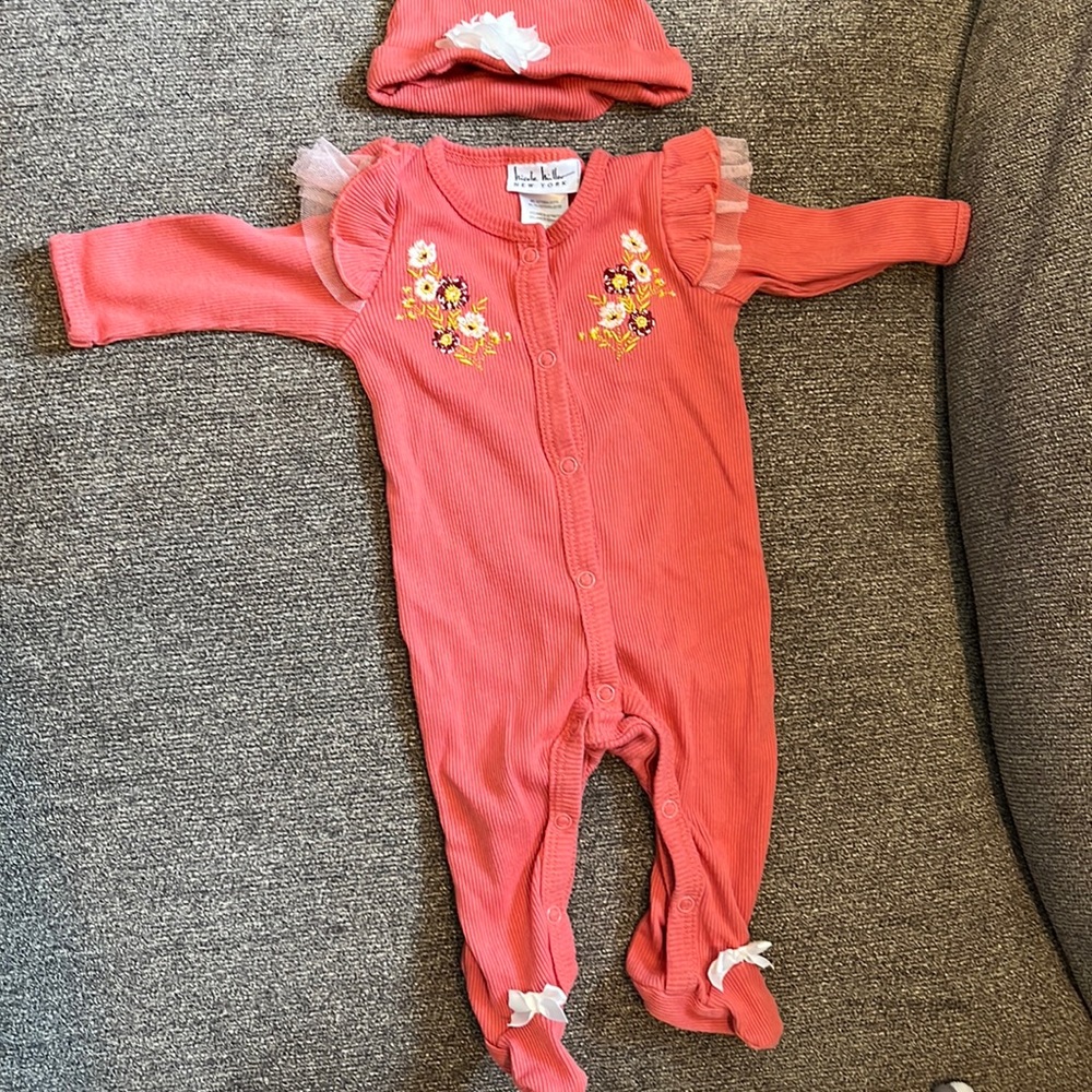 Nicole Miller footie pj set with hat